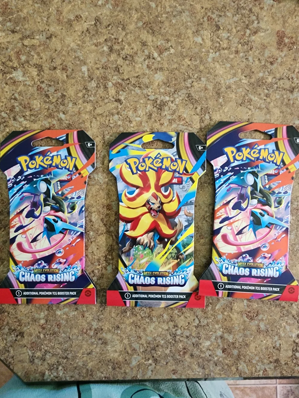 Lot #1 Pokemon Chaos Rising Pack Artwork — Black, Yellow, Red, Blue
